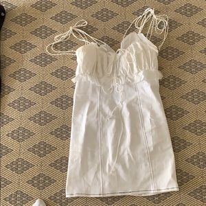 For love and lemons white denim dress